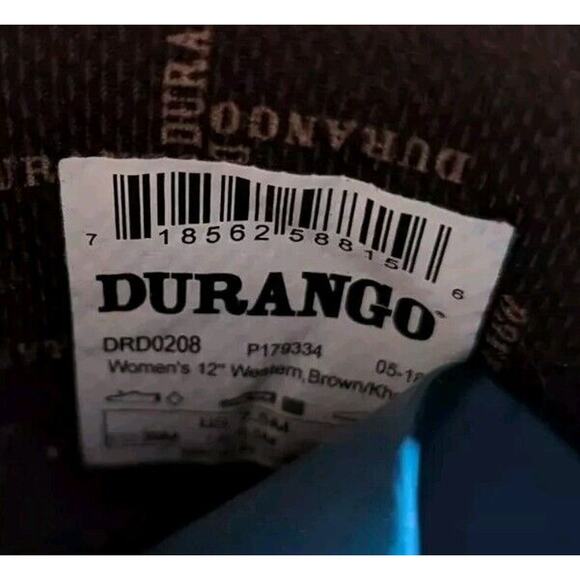 Durango Crush American Flag Strap Cowboy Boots Women 7.5 Brown Western Rodeo - Picture 6 of 16